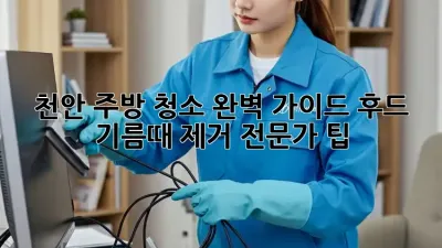 천안 주방 청소 완벽 가이드: 후드 기름때 제거 전문가 팁