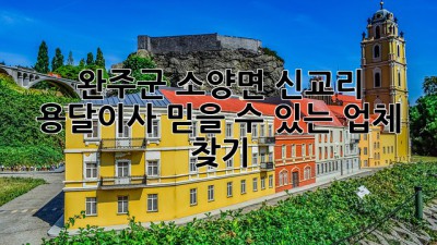 완주군 소양면 신교리 용달이사, 믿을 수 있는 업체 찾기